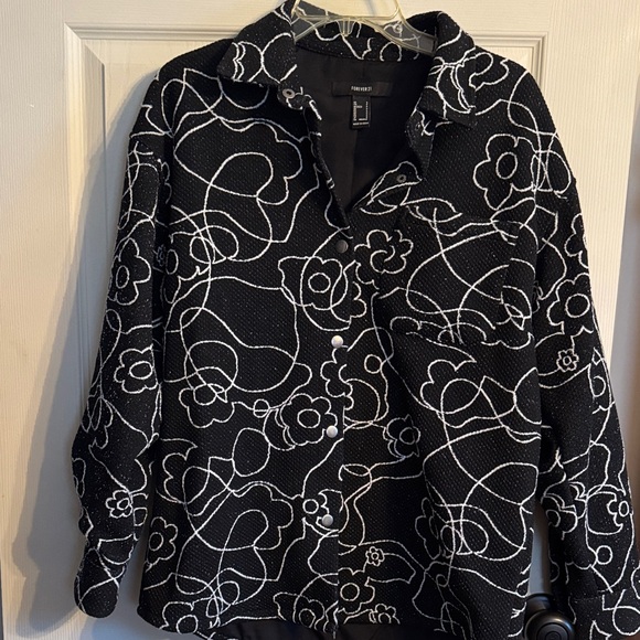 Forever 21 Black and White Floral Blazer - Picture 1 of 3